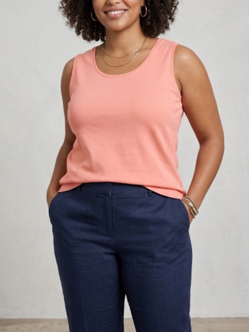 CHICO’S Coral Pink Tank Top - Size 2 | Large | 12 | Plus Size